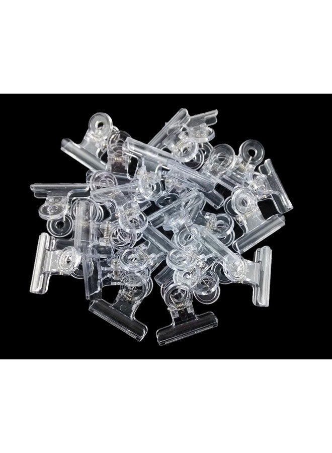 Blovess Yueton 24Pcs Plastic Bulldog Clips, Utility Paper Clips, Hinge Clips For Home, Office Use (Clear) - Image 1