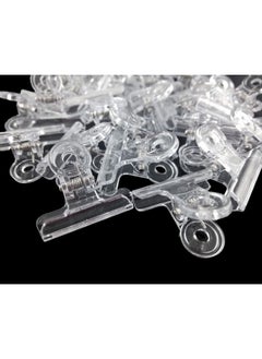 Blovess Yueton 24Pcs Plastic Bulldog Clips, Utility Paper Clips, Hinge Clips For Home, Office Use (Clear)  - Image 2