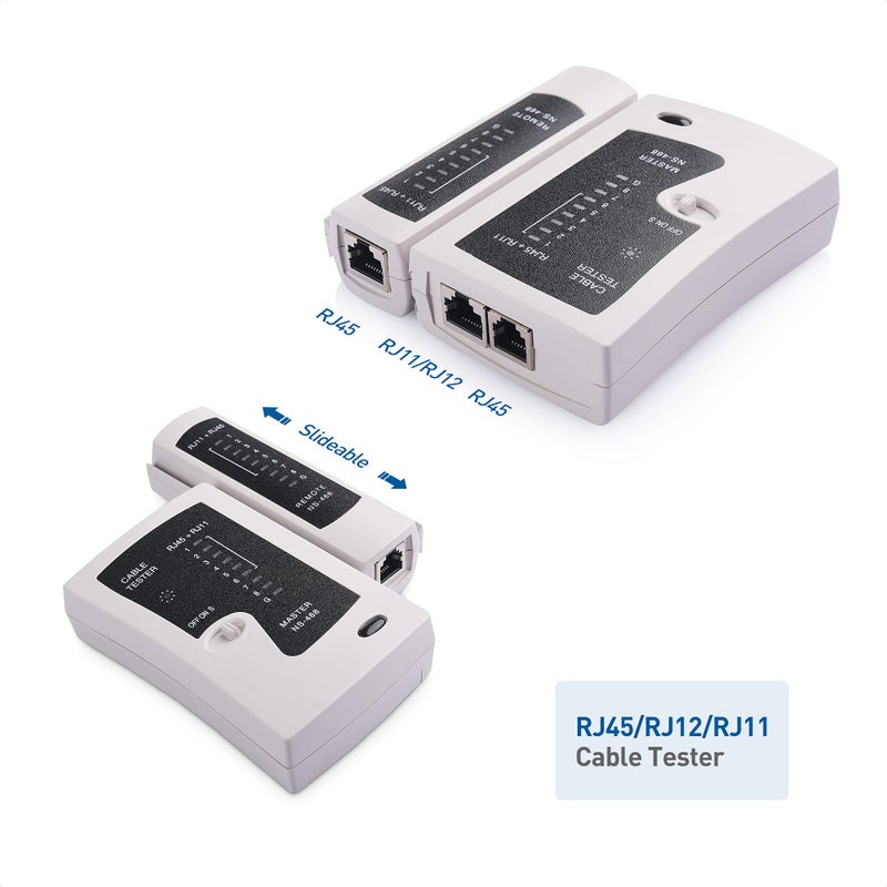 Cable Matters 7-in-1 Network Tool Kit with RJ45 Ethernet Crimping Tool, Punch Down Device, Punch Down Stand, Cable Tester, RJ45 Connectors & Boots, and Wire Strippers - Carrying Case Included - Image 5