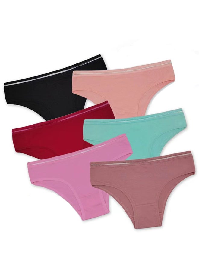 Zeemey - Zeemey 6-Piece Cotton Breathable Panties Low Waist Fashionable Ladies Panties - Image 1