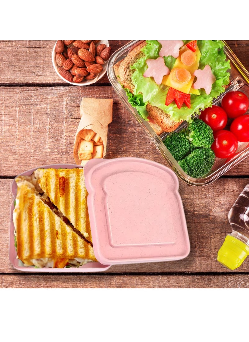 HYFY - [4 PCS] Sandwich Boxes Toast Shape Lunch Box Containers Sandwhich Boxes Box Containers Bread boxes Lunch Boxes Lunch Containers Food Safe Microwave Safe Freezer Safe - Image 1