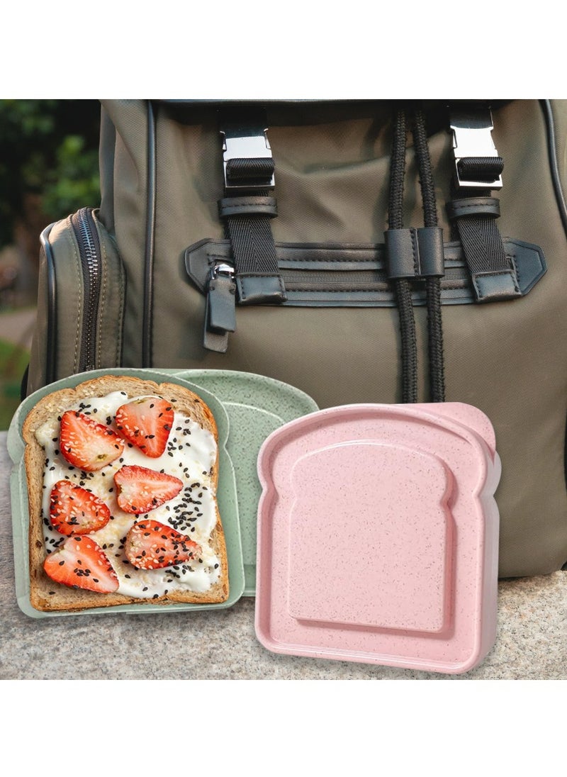 HYFY - [4 PCS] Sandwich Boxes Toast Shape Lunch Box Containers Sandwhich Boxes Box Containers Bread boxes Lunch Boxes Lunch Containers Food Safe Microwave Safe Freezer Safe - Image 1