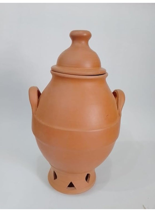 "Clay pot with lid and handles" - Image 1