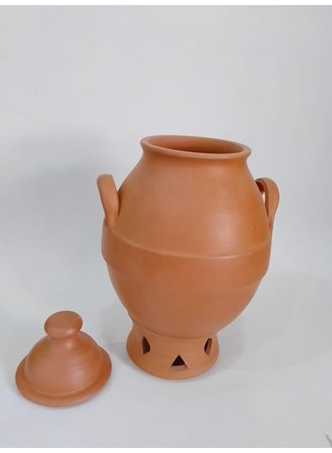 "Clay pot with lid and handles" - Image 2