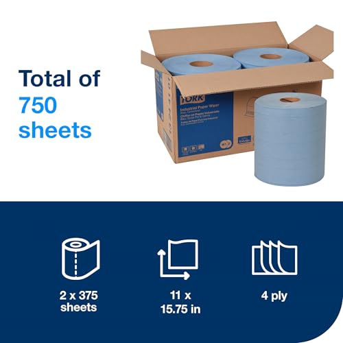 Tork Industrial Wiper Blue W1/W2, Centerfeed, 2 x 375 Sheets, 13244101 - Image 2