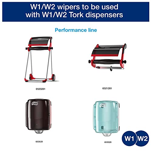 Tork Industrial Wiper Blue W1/W2, Centerfeed, 2 x 375 Sheets, 13244101 - Image 3