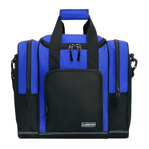 LARIPOP Purple Bowling Ball Bag Single Bowling Bag with Padded Ball Holder Ventilated Shoe Compartment Fits Mens Size 14 600D Durable Bowling Tote with Adjustable Padded Strap - Image 1