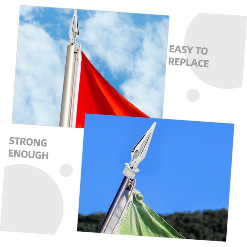 3 Piece Flag Pole Topper Ornament Replacement Easy Garden Decor - Image 5