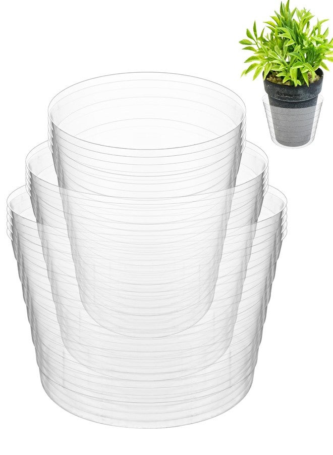 Hoolerry 15 Pieces Plastic Plant Saucer Clear Deep Drip Tray Thickened Clear Plant Saucers Plant Trays for Pots Plant Drip Trays for Home Garden Indoor and Outdoor Potted Plants (4, 6, 8 Inch) - Image 1