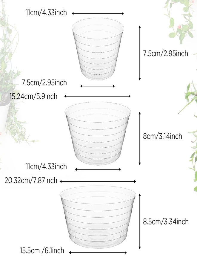 Hoolerry 15 Pieces Plastic Plant Saucer Clear Deep Drip Tray Thickened Clear Plant Saucers Plant Trays for Pots Plant Drip Trays for Home Garden Indoor and Outdoor Potted Plants (4, 6, 8 Inch) - Image 2
