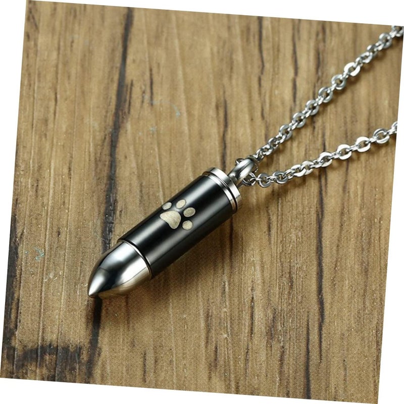 Totority Paw Print Commemorative Necklace Dog Ashes Necklace Pet Cremation Jewelry for Ashes - Image 5