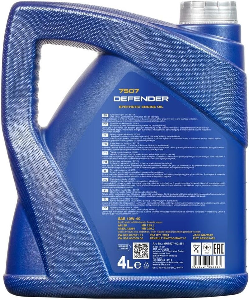 MANNOL 10256600400 Defender 10W40 SL/CF 4 L - Image 2