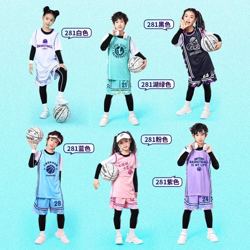 Kidsren'S Basketball Uniform Suit Boys Primary School Game Training Team Uniform Kidsren'S Professional Basketball Jersey Printed Number - Image 4