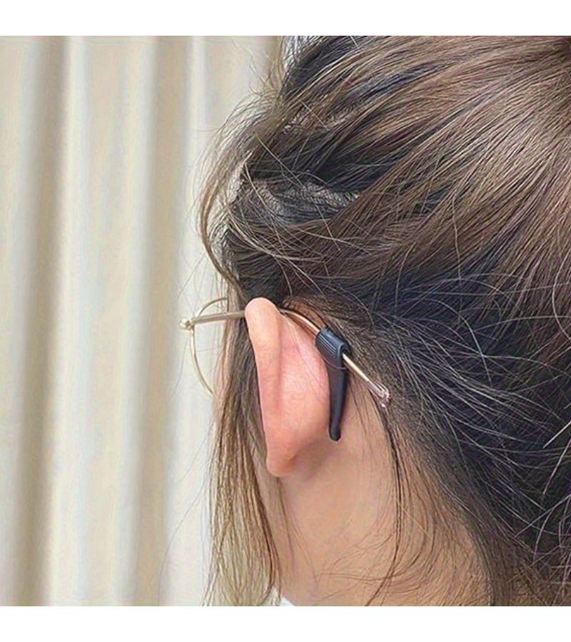 8Pc Black Anti Slip Glasses Temple Tips Soft Ear Hooks Retainer - Image 5