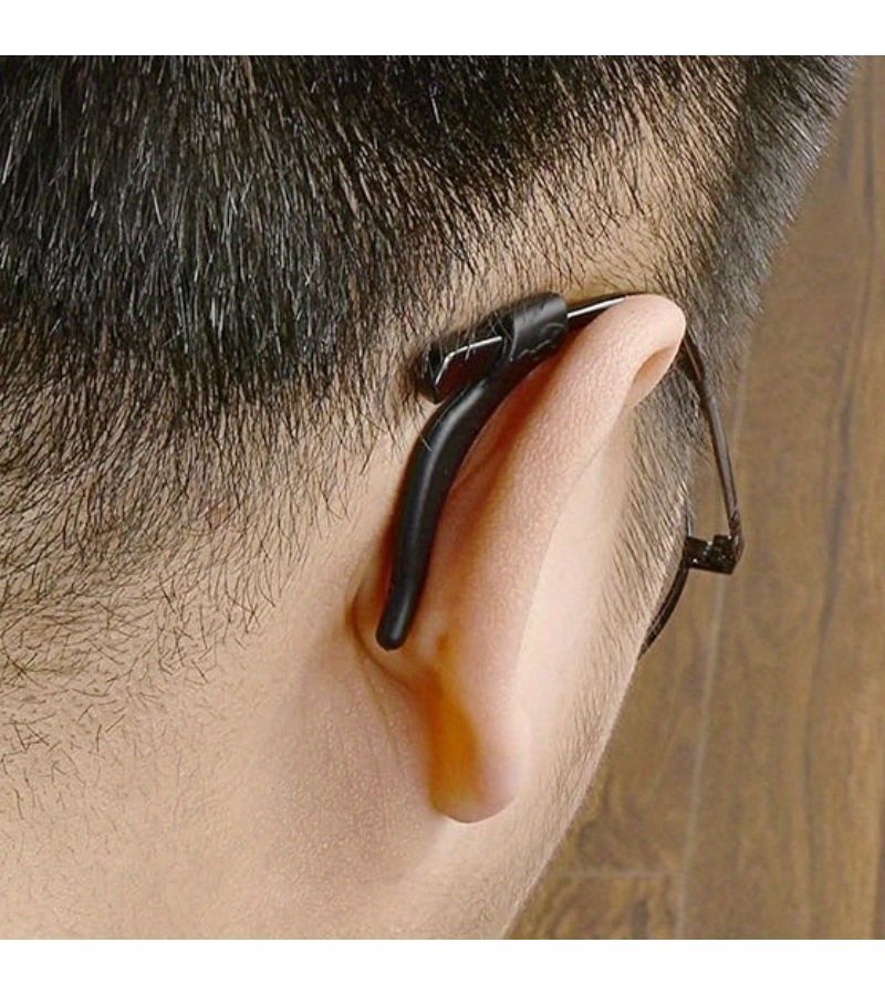 8Pc Black Anti Slip Glasses Temple Tips Soft Ear Hooks Retainer - Image 4
