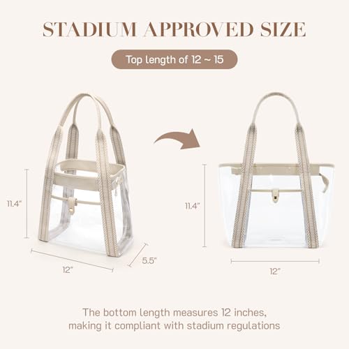 Missnine Clear Bag for Stadium Events, 12x6x12 Approved Clear Tote Bag for Women - Image 5