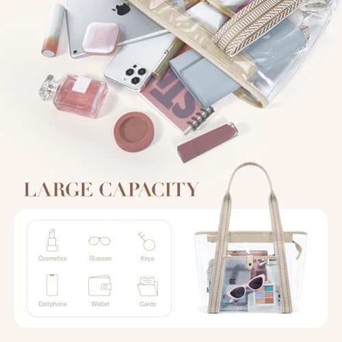 Missnine Clear Bag for Stadium Events, 12x6x12 Approved Clear Tote Bag for Women - Image 4