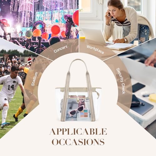 Missnine Clear Bag for Stadium Events, 12x6x12 Approved Clear Tote Bag for Women - Image 2