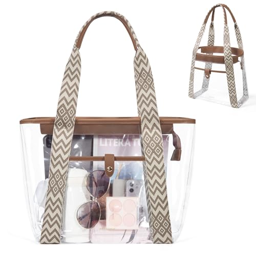 Missnine Clear Bag for Stadium Events, 12x6x12 Approved Clear Tote Bag for Women - Image 1