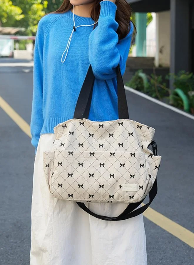 Take Two Bow Print Double Strap Shoulder Bag