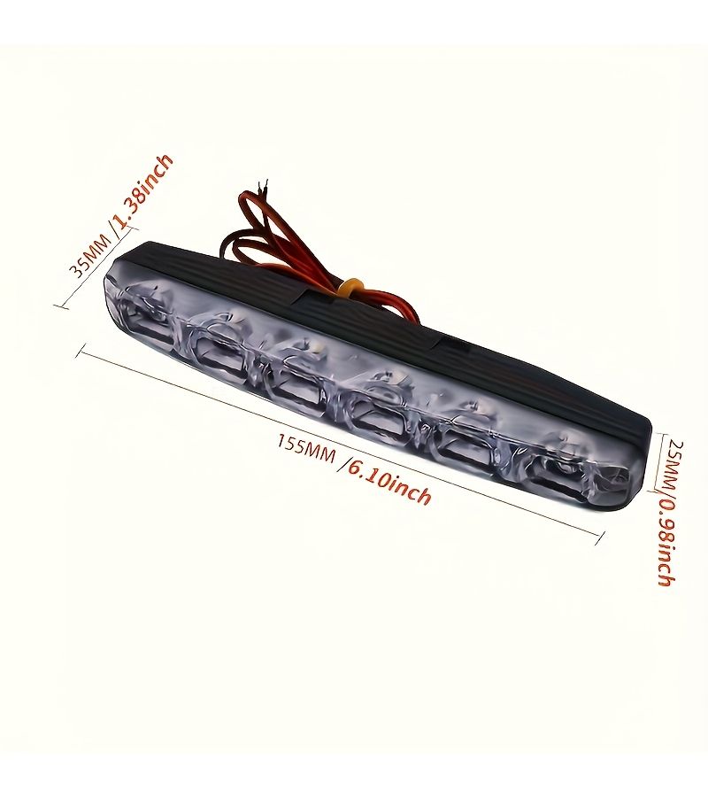 LED Daytime Running Lights 2pcs Car Fork Design 6 Bright LEDs Grid Decorative Lights - Image 2