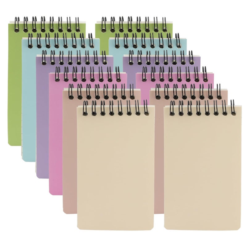 Aacehlh 12 Pack Pocket Notebooks, 3x5 Small Notepads, Mini Spiral Notebooks, 60 Sheets/120 Pages,Lined College Ruled Paper, Memo Pads for Home, Office, School or Travel (Colorful) - Image 1
