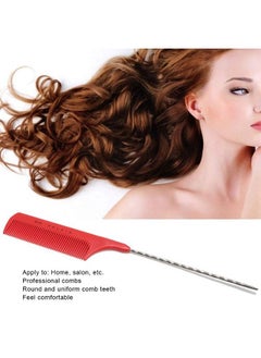 Sonew Highlighting Hair Comb Spiral Pintail Rat Tail Hairdressing Comb Hair Styling Comb Straight Hair Smooth Comb Wet Dry Anti Static Hair Care For Barber Stylists Home Beauty Care Salon Use Red  - Image 3