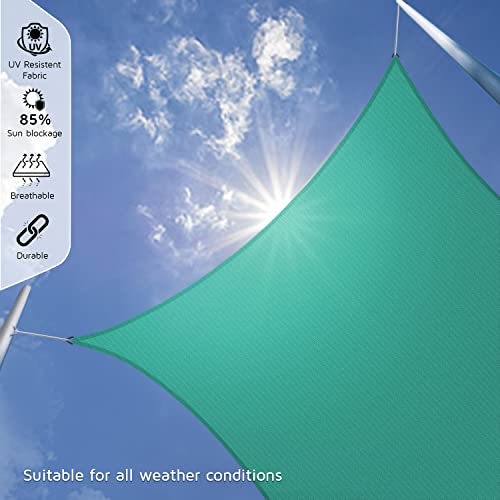 HIPPO Rectangle Shade Sail Affordable & Premium 150 GSM Sun Shade UV Block for Outdoor Patio Car Parking (Green, 9.5FTX8FT) - Image 2