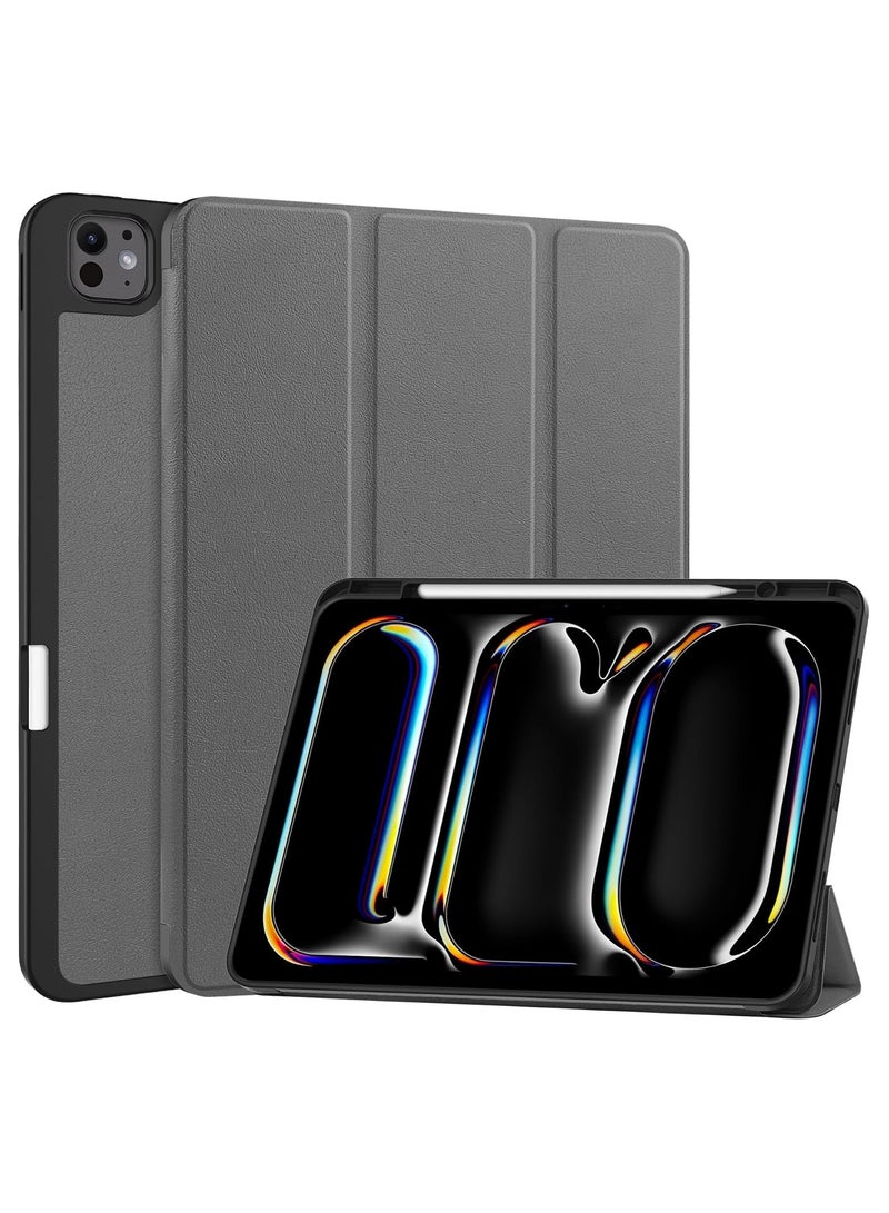 general Smart Tablet Case Compatible with iPad Pro 13 (2024) Smart Cover with Pencil Holder, Tri-Fold Back Shell Slim Stand Shockproof TPU Cover iPad Pro 13 (2024) Tablet - Image 1