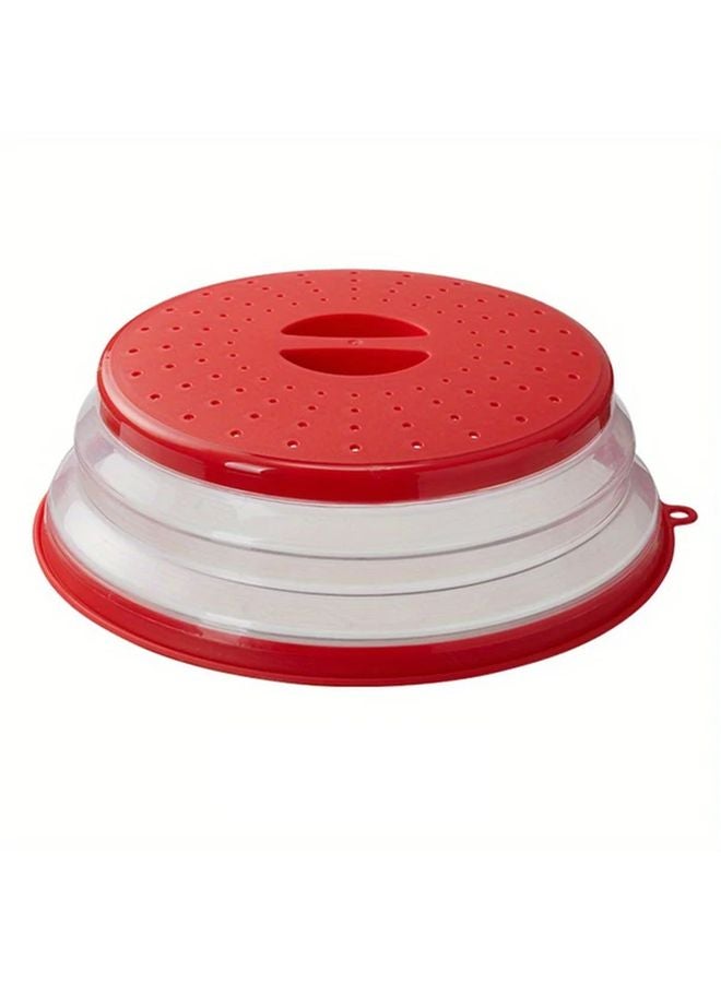 Gray Collapsible Microwave Lid with Splatter Guard for Reheating and Vegetable Washing - Image 4