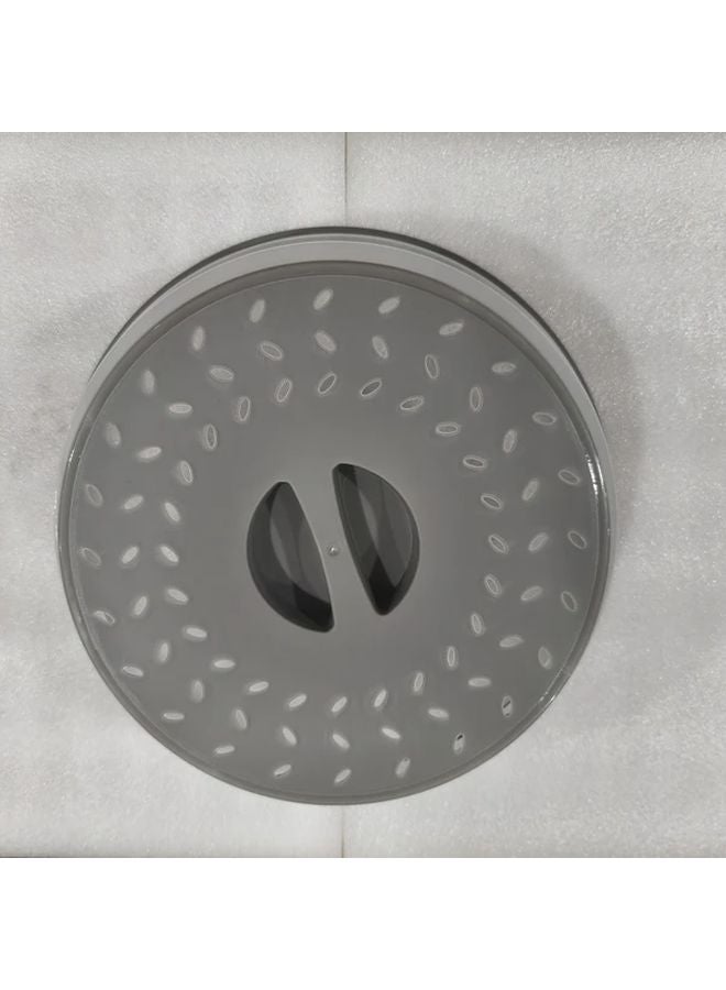 Gray Collapsible Microwave Lid with Splatter Guard for Reheating and Vegetable Washing - Image 1