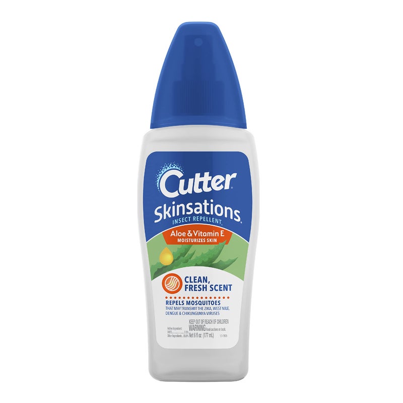 Cutter مبيد الحشرات Cutter Skinsations، طارد البعوض، يطرد البعوض، 7% DEET، 6 أونصة سائلة (بخاخ مضخة) - Image 1
