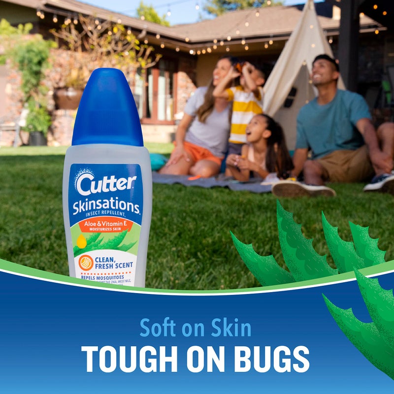 Cutter مبيد الحشرات Cutter Skinsations، طارد البعوض، يطرد البعوض، 7% DEET، 6 أونصة سائلة (بخاخ مضخة) - Image 3