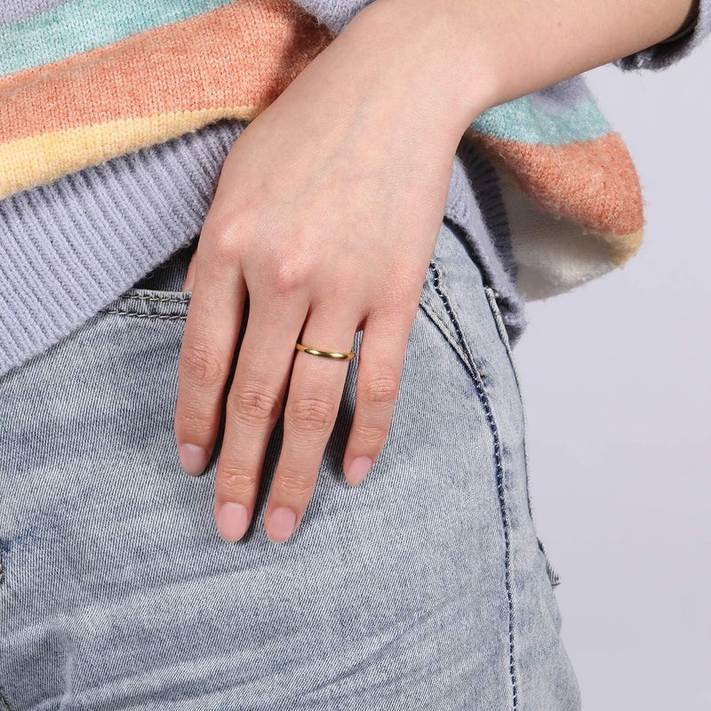 TRUMIUM 2mm Gold Plated Tungsten Wedding Band Ring for Men and Women - Image 5