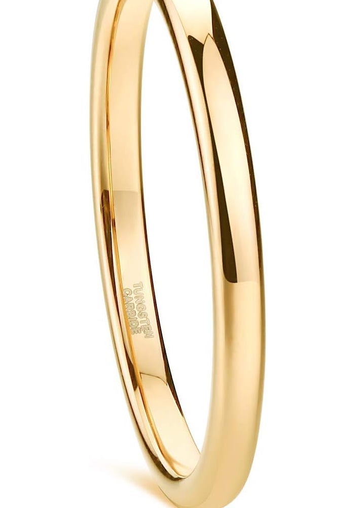 TRUMIUM 2mm Gold Plated Tungsten Wedding Band Ring for Men and Women - Image 2