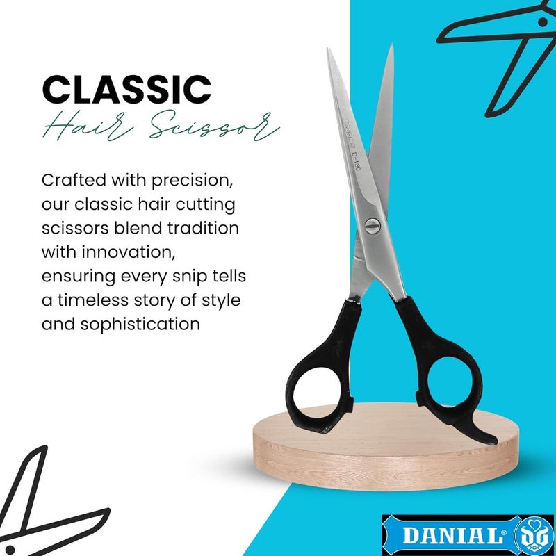 DANIAL 6-Inch Stainless Steel Barber Scissors for Professional Hair Cutting - Ideal for Men and Women's Grooming, Beard, and Mustache Trimming - Image 4