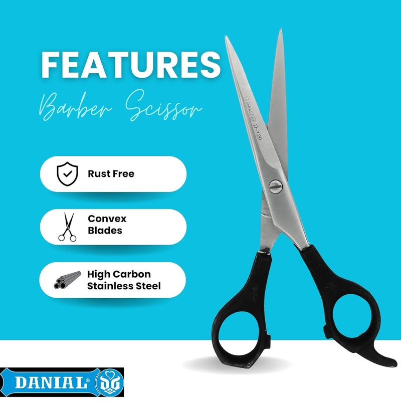 DANIAL 6-Inch Stainless Steel Barber Scissors for Professional Hair Cutting - Ideal for Men and Women's Grooming, Beard, and Mustache Trimming - Image 3