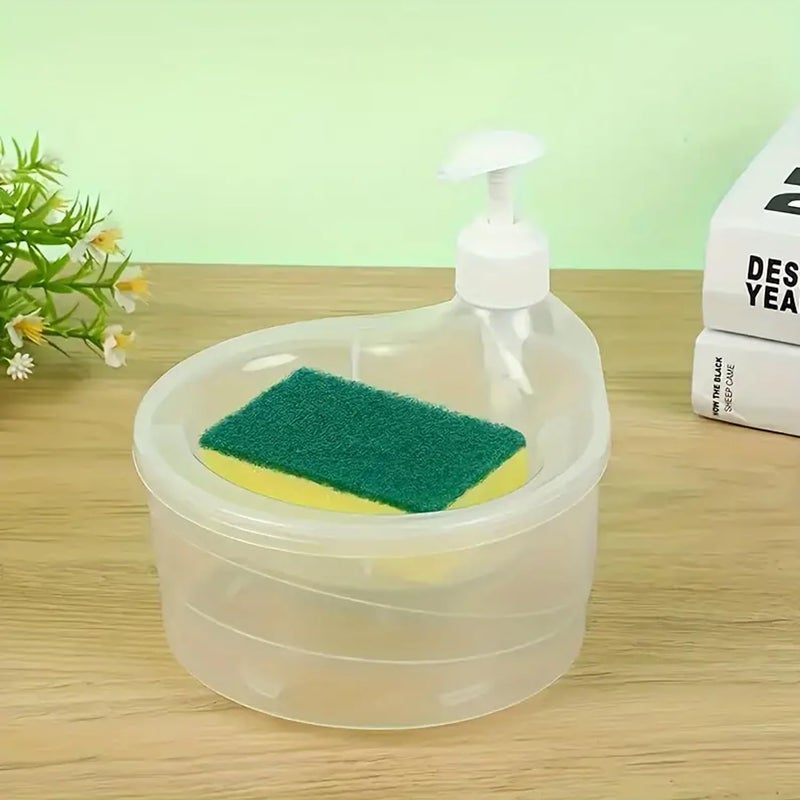 BENAVJI BENAVJI Double Layer 2 in 1 Liquid soap Dispenser with Sponge Holder for Kitchen Sink, dishwash, Soap Dishwasher Liquid Holder Kitchen Sink Accessories Items Pack of 1  - Image 3