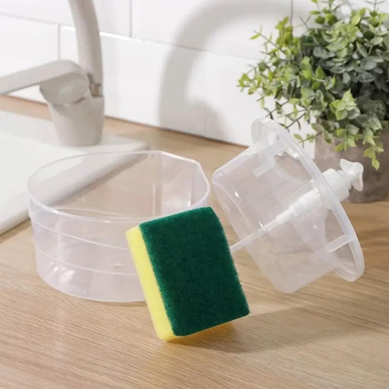 BENAVJI BENAVJI Double Layer 2 in 1 Liquid soap Dispenser with Sponge Holder for Kitchen Sink, dishwash, Soap Dishwasher Liquid Holder Kitchen Sink Accessories Items Pack of 1  - Image 4