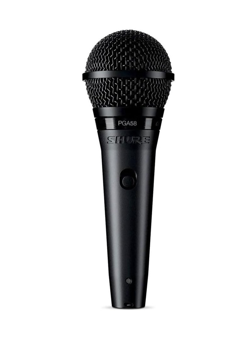 شور Shure Pga58, Cardioid Dynamic Vocal Microphone, Professional Recording For Live Performance, Pc Gaming & Streaming, XLr To Qtr Cable, Black, Pga58-XLr SHURE-PGA58-XLR-E black - Image 1