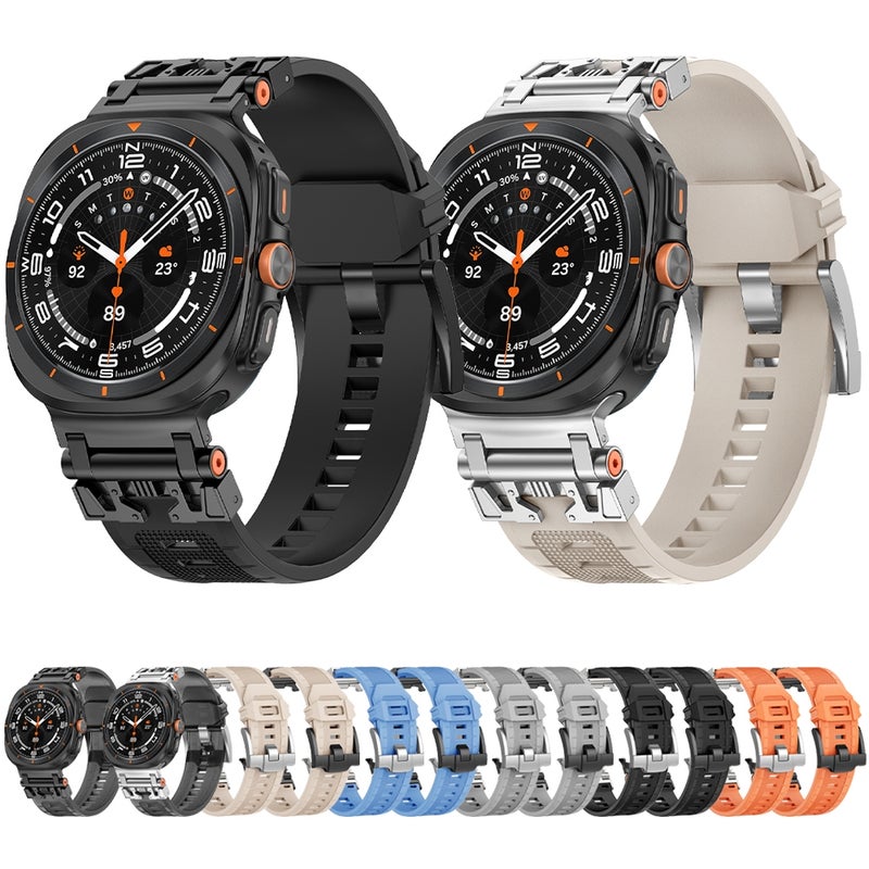 erorex For Samsung Galaxy Watch Uitra 47Mm / Ultra 2025 Armor Tpu Sports Watch Band(Black) - Image 3