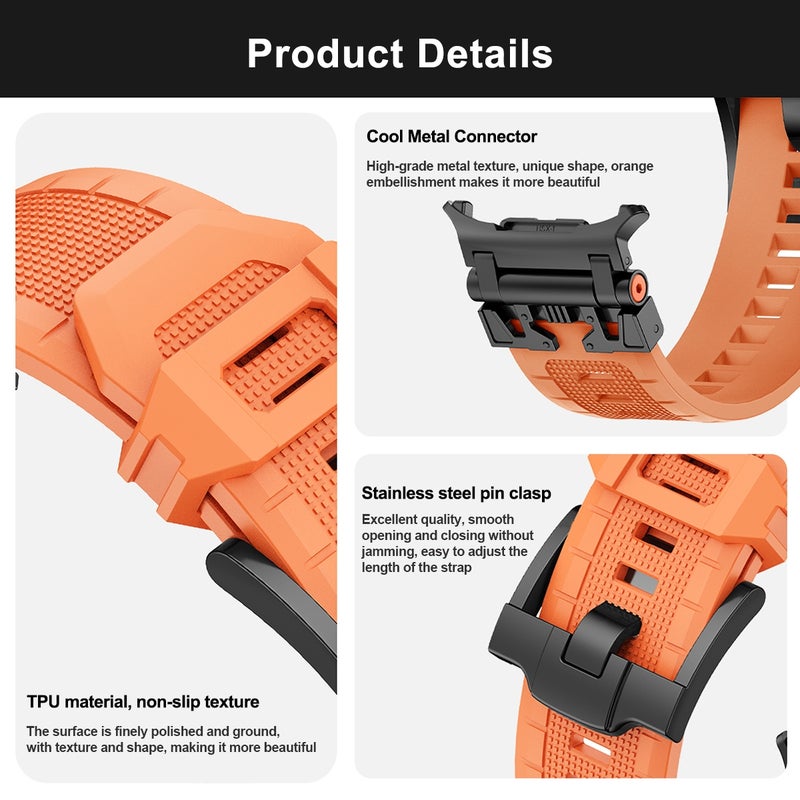 erorex For Samsung Galaxy Watch Uitra 47Mm / Ultra 2025 Armor Tpu Sports Watch Band(Black) - Image 5