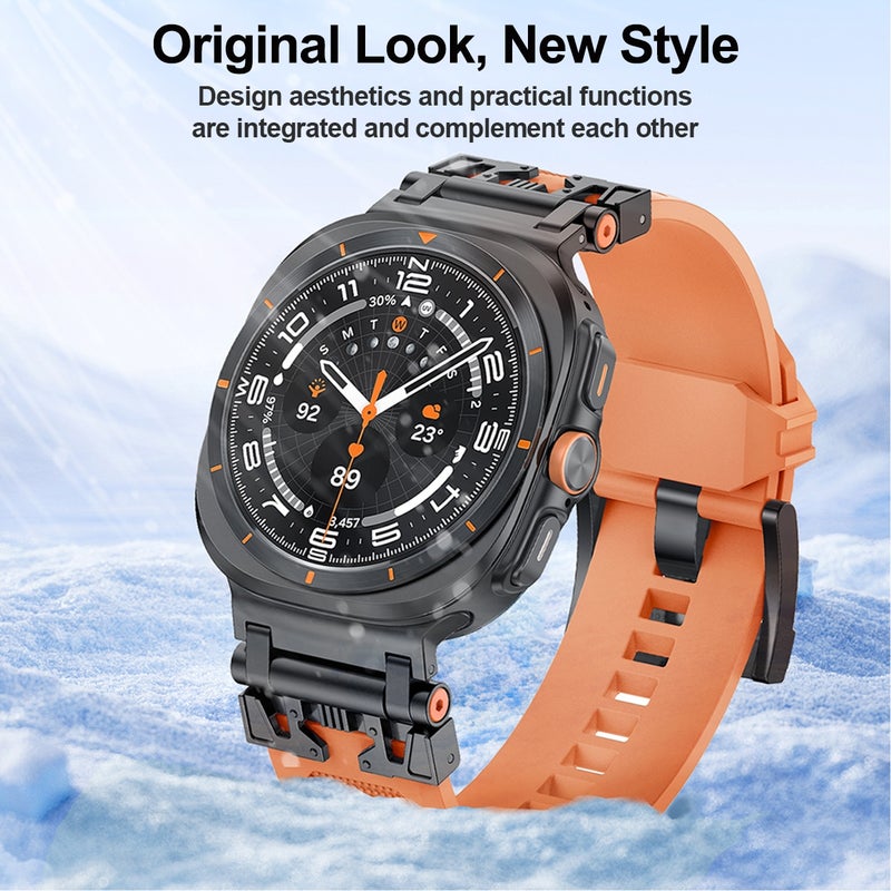 erorex For Samsung Galaxy Watch Uitra 47Mm / Ultra 2025 Armor Tpu Sports Watch Band(Black) - Image 4