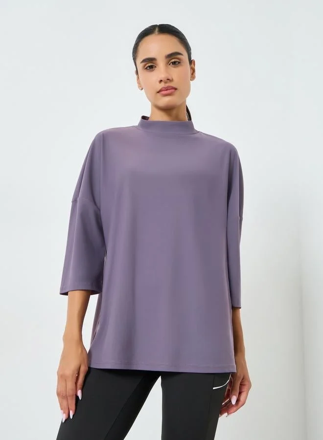 Styli Active Women Back Reflective Oversized Top