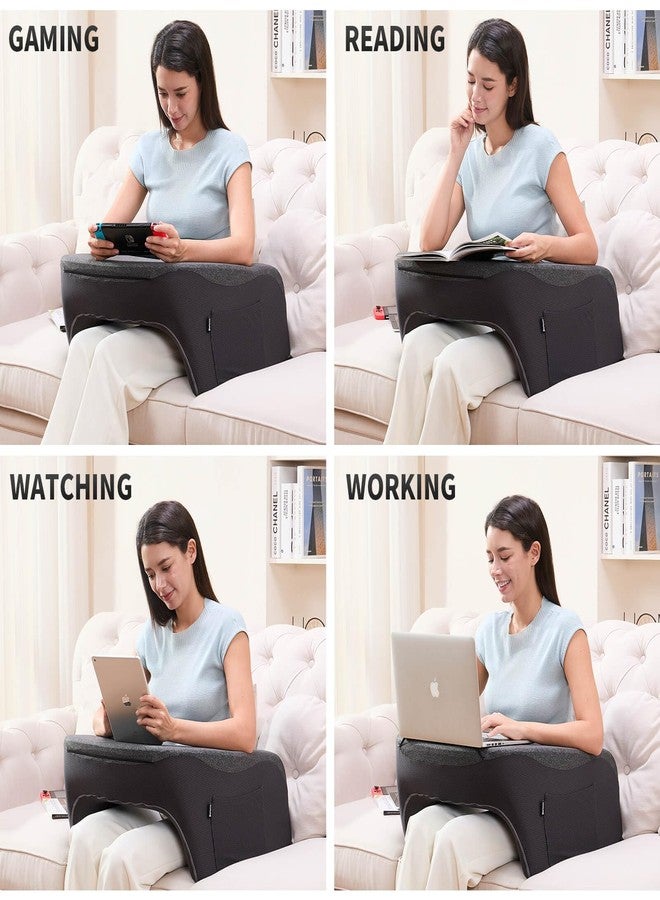 cooloo8 Reading Pillow, Lap Desk, Laptop Pillow for Lap, Large Gaming Pillow for Reading, Working, Gaming or Sitting in Bed Floor Couch(Dark Grey) - Image 5
