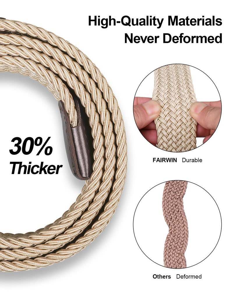 FAIRWIN Men's Golf Belt, Stretch Braided Elastic Woven Casual Jeans Belts 1 3/8" Nylon Web Work Belts for Men - Image 4