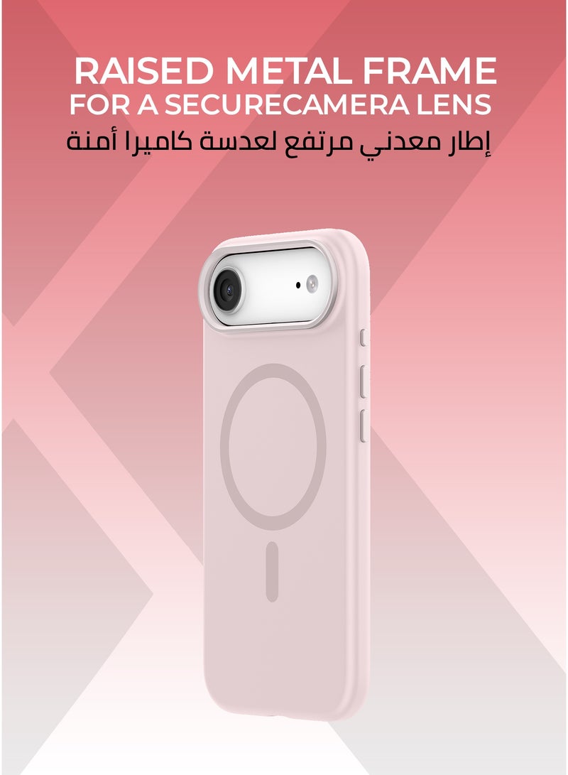 Xonda Pure iPhone 17 Air MagSafe Case Pink - Microfiber lining for scratch protection, raised metal camera bezel for lens protection, Liquid Silicone Material with Anti-Fingerprint Coating, MagSafe compatible - Image 4