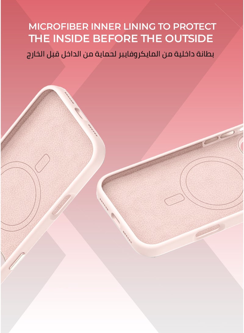 Xonda Pure iPhone 17 Air MagSafe Case Pink - Microfiber lining for scratch protection, raised metal camera bezel for lens protection, Liquid Silicone Material with Anti-Fingerprint Coating, MagSafe compatible - Image 3