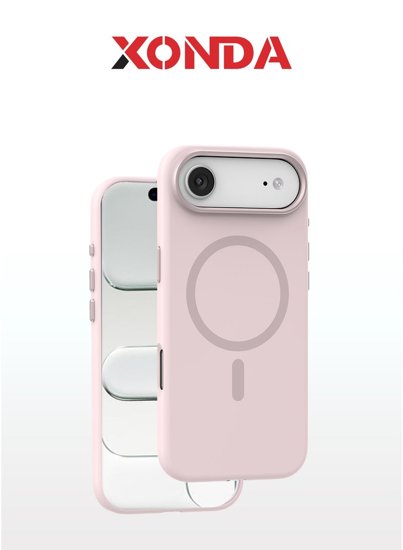 Xonda Pure iPhone 17 Air MagSafe Case Pink - Microfiber lining for scratch protection, raised metal camera bezel for lens protection, Liquid Silicone Material with Anti-Fingerprint Coating, MagSafe compatible - Image 1