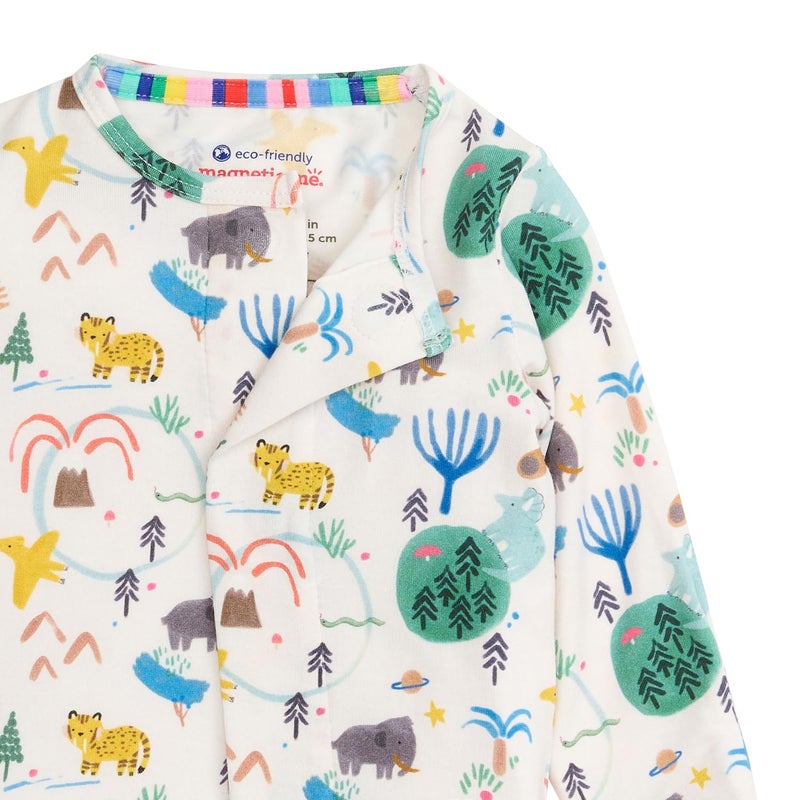 Magnetic Me Boys Modal Magnetic Baby Footie Pajamas | Silky Soft Modal Fabric | Wooly Big Deal | 18-24 Months - Image 3